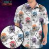 TMNT Characters Sumi-E Pattern Hawaiian Shirt, Best Gifts for Cartoon Lovers