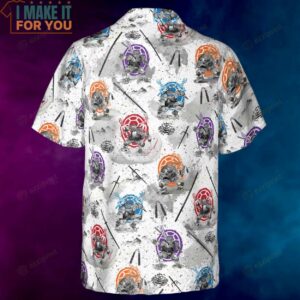 TMNT Characters Sumi E Pattern Hawaiian Shirt Best Gifts for Cartoon Lovers 3