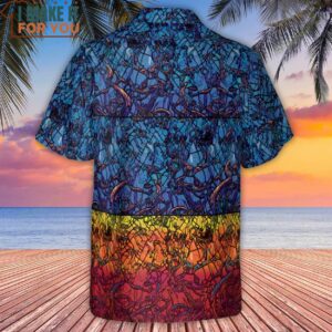 Stained Glass Cthulhu HP Lovecraft Hawaiian Shirt Best Hawaiian Shirts For Gamer 3