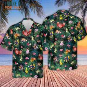 Video Game Characters Pattern Hawaiian Shirt Best Hawaiian Shirts For Gamer 4