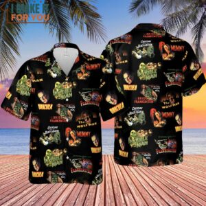 Teaming Monsters All Up Universal Monsters Hawaiian Shirt Horror Hawaiian Shirts For Men 4