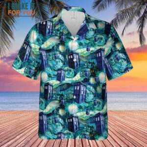 Tardis Starry Night Doctor Who Hawaiian Shirt Hawaiian Shirts From Movies 2