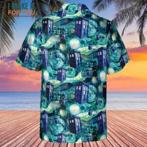 Tardis Starry Night Doctor Who Hawaiian Shirt Hawaiian Shirts From Movies 3