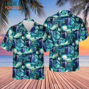 Tardis Starry Night Doctor Who Hawaiian Shirt Hawaiian Shirts From Movies 4