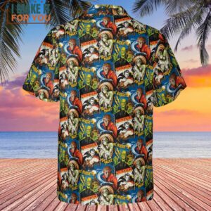 The Horror The Fright Dracula Frankenstein The Wolfman Hawaiian Shirt Famous Hawaiian Shirts From Movies 3