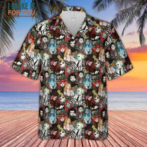 Tim Burton Characters Halloween Hawaiian Shirt Movie Hawaiian Shirt for Men 2