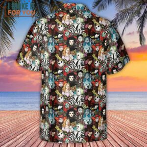 Tim Burton Characters Halloween Hawaiian Shirt Movie Hawaiian Shirt for Men 3