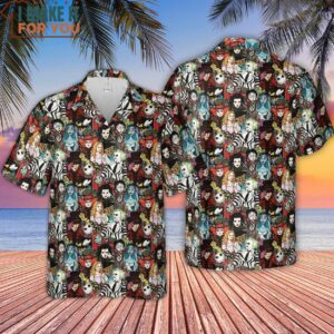 Tim Burton Characters Halloween Hawaiian Shirt Movie Hawaiian Shirt for Men 4