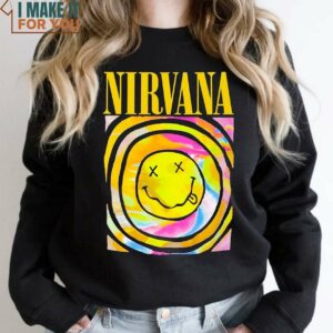 Nirvana Smile Face Crewneck Sweatshirt Gift Ideas for Music Lovers 4