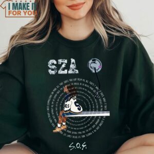 SZA SOS Tour 2023 Graphic Tee SZA SOS Vinyl Record Shirt Gift Ideas for Music Lovers 2