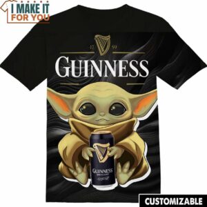 Guinness Star Wars Yoda AOP Shirt, Funny Tee Shirt for Men