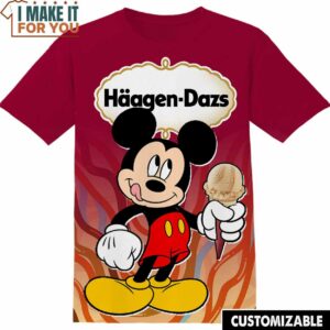Haagen Dazs Disney Mickey AOP Shirt, Funny Tee Shirt for Men