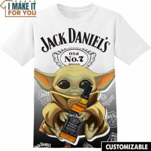 Jack Daniels Star Wars Yoda AOP Shirt, Funny T-Shirts for Sale