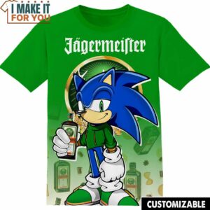 Jagermeifter Sonic the Hedgehog AOP Shirt, Funny T-Shirts for Sale