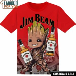 Jim Beam Marvel Groot AOP Shirt, Funny T-Shirts for Sale