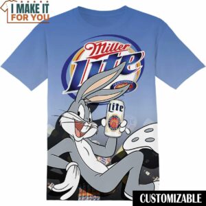 Miller Lite Bugs Bunny Tee, Funny Gift for Mens