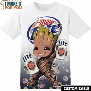 Miller Lite Marvel Groot Tee, Funny Gift for Mens