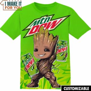 Mountain Dew Marvel Groot Tee, Funny Gift for Mens