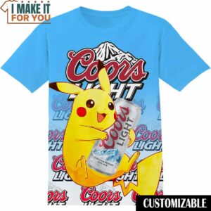 Coors Pokemon Pikachu Shirt, Funny Tee Shirt for Adult