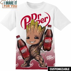 Dr Pepper Marvel Groot T-Shirt, Funny Tee Shirt for Men