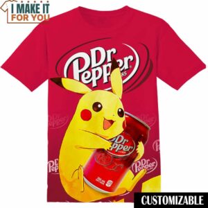 Dr Pepper Pokemon Pikachu T-Shirt, Funny Tee Shirt for Men