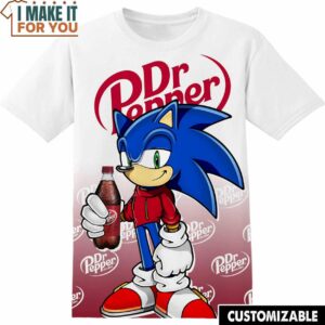 Dr Pepper Sonic the Hedgehog T-Shirt, Funny Tee Shirt for Men