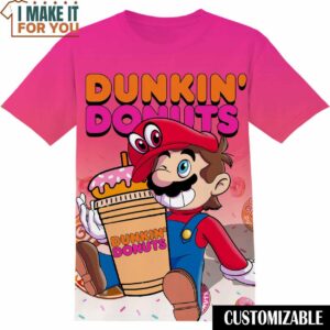Dunkin Donuts Super Bros T-Shirt, Funny Tee Shirt for Men