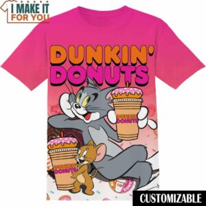 Dunkin Donuts Tom And Jerry T-Shirt, Funny Tee Shirt for Men