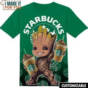 Starbucks Marvel Groot T-Shirt, Funny Gift for Guys
