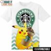 Starbucks Pokemon Pikachu T-Shirt, Funny Gift for Guys