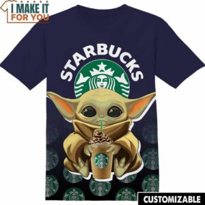 Starbucks Star Wars Yoda Navi Blue T-Shirt, Funny Gift for Guys