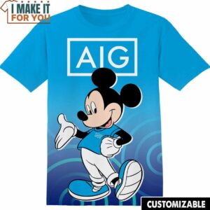 American International Group AIG Disney Mickey Tee, Cool Shirt for Guys