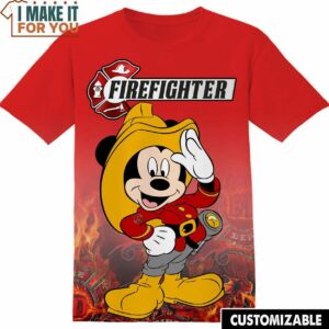 Firefighters Disney Mickey Tee, Cool Shirt for Guys