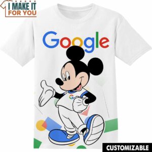Google Disney Mickey Tee, Cool Shirt for Guys