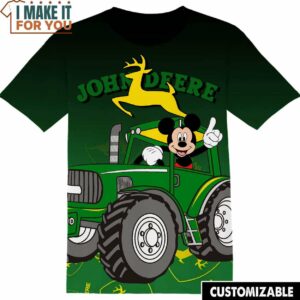 John Deere Disney Mickey Tee, Cool Shirt for Guys