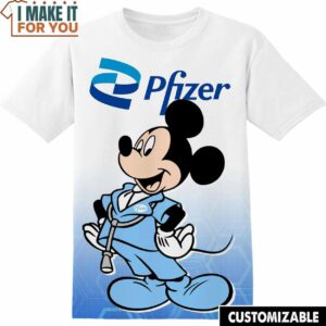 Pfizer Disney Mickey Tee, Cool Shirt for Guys