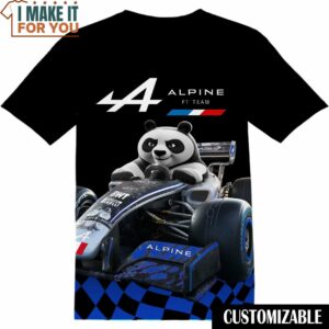 Alpin F1 Team Kung Fu Panda Shirt, Cool Mens Graphic Tees