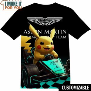 Aston Martin Racing Formula Pokemon Pikachu Shirt, Cool Mens Graphic Tees