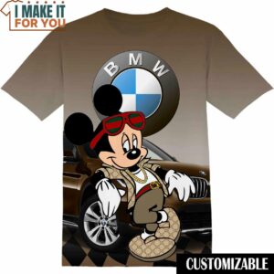 Bayerische Motoren Werke AG BMW Disney Mickey Shirt, Cool Mens Graphic Tees