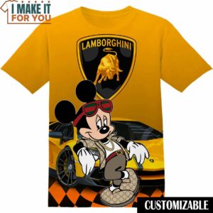 Lamborghini Disney Mickey Shirt, Cool Mens Graphic Tees
