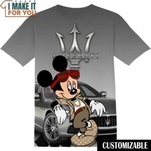 Maserati Disney Mickey Shirt, Cool Mens Graphic Tees