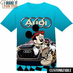 Racing Audi Disney Mickey Shirt, Cool Mens Graphic Tees