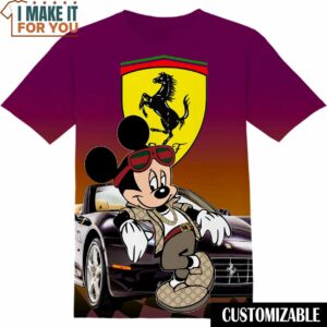 Scuderia Ferrari Disney Mickey Shirt, Cool Mens Graphic Tees