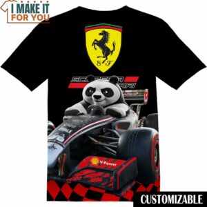 Scuderia Ferrari F1 Team Kung Fu Panda Shirt, Cool Mens Graphic Tees