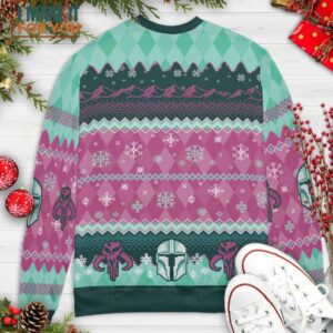 Bountiful Christmas Cute Baby Yoda Bounty Hunter Sweater Cute Ugly Christmas Sweater 2