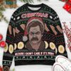 Christmas Because I Don’t Care If It’s Merry Ron Swanson Parks And Recreation Sweater, Funny Ugly Christmas Sweater