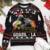 Fa La La La Godzil-la Godzilla Sweater, Mens Ugly Christmas Sweater