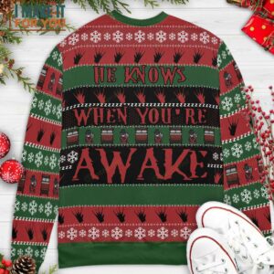 He knows when youre sleeping Freddy Krueger A Nightmare on Elm Street Sweater Unique Ugly Christmas Sweater 2