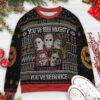 They Know If you’ve been naughty Horror Characters Sweater, Ugly Christmas Sweaters For Sale