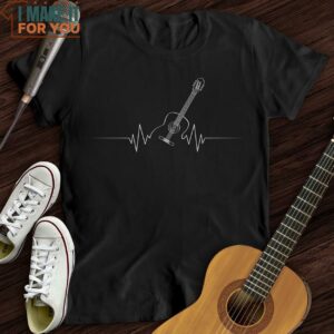 Acoustic Guitar Heart Beat T Shirt Funny Music T Shirts 4